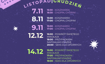 Repertuar kinowy na listopad i grudzień
